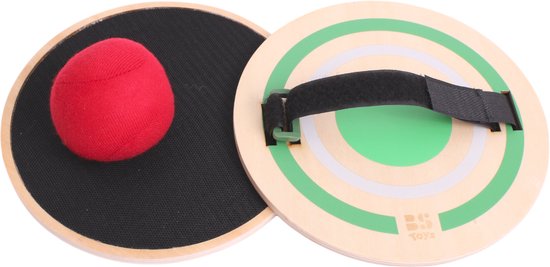BS Toys Jeu de lancer - Jouets en bois - Sport - Jeu de lancer avec velcro