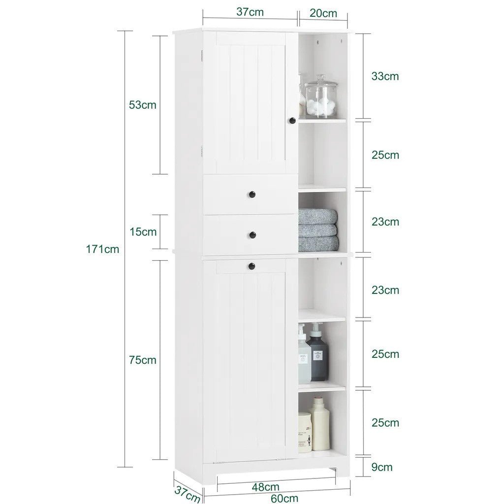 SoBuy - armoire avec sac à linge - blanc - 96x43x15cm