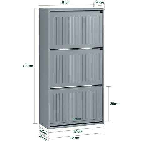 Meuble à chaussures - SoBuy - 61x26x120 cm - Gris