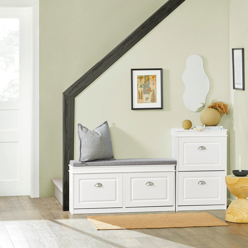 SoBuy FSR78-W Armoire à chaussures avec 2 volets Rack à chaussures Basculeur de chaussures Schuhkipper