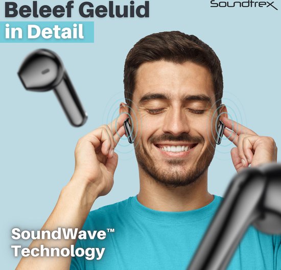 Soundtrex X-Pro Wireless Earphones - Ecouteurs Bluetooth - Earpods sans fil - Ecran LED - Bluetooth 5.3 - Noir