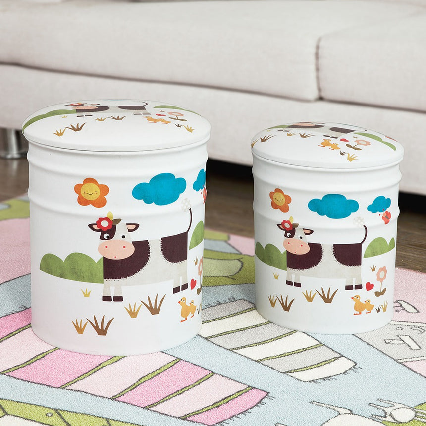 Lot de 2 tabourets de rangement SoBuy Panca – Rembourrés – 37 x 30 x 30 cm
