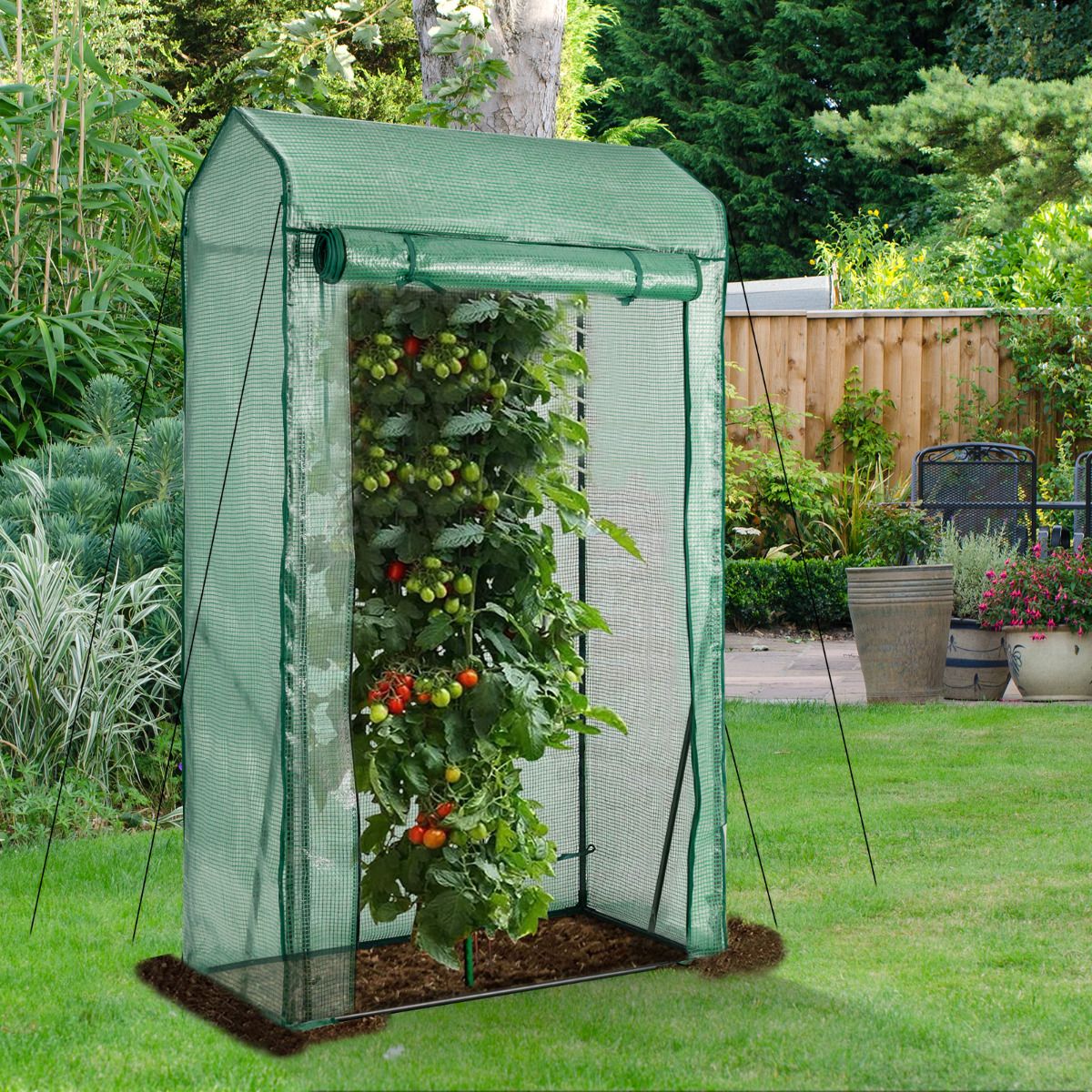 Serre Coast Walk-in Garden - Porte à fermeture éclair pratique - 100 x 50 x 170 cm - Vert