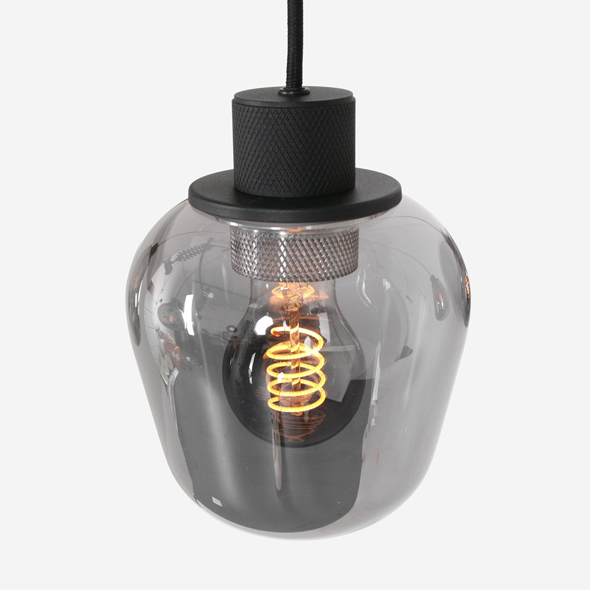 Steinhauer - Lampe suspendue - Reflexion - Noir - Verre Métal - Lampe design - E27 - 3078ZW