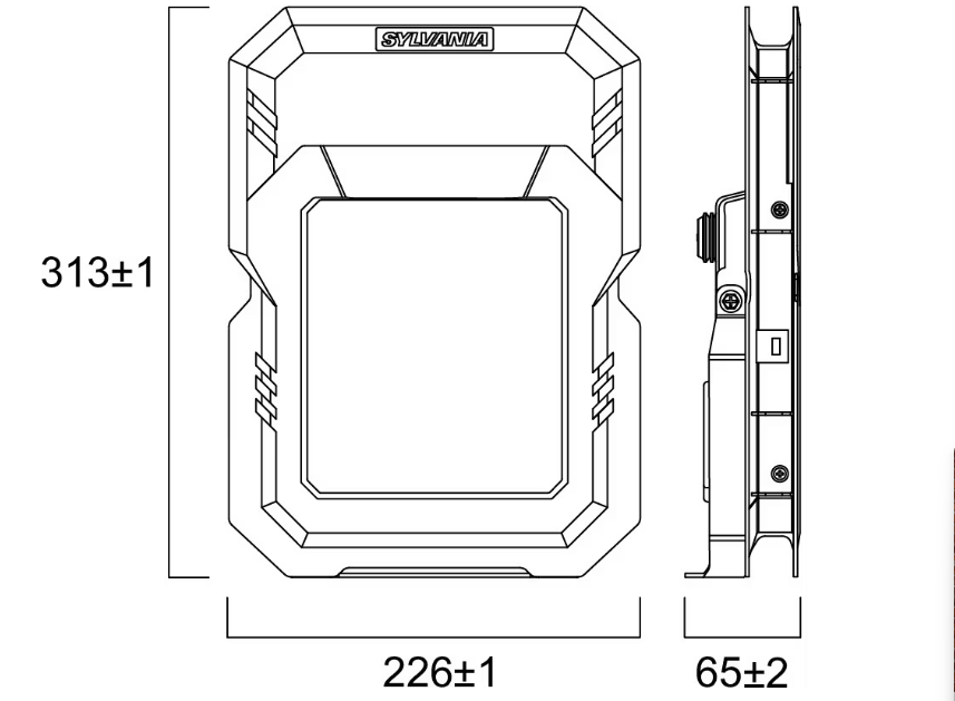 Sylvania LED Construction Light 50W | 226x65mm | 4000K Bright White | IP65 | Yellow | SylWork Flood Light