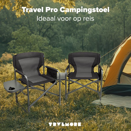 TRVLMORE Chaises de camping - Duo Pack - Pliable - Léger - Capacité de charge 120 kg - Noir