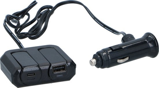 Séparateur de prise allume-cigare Dunlop - USB-A et USB-C - 12V/24V - 4,8 A - 2 appareils simultanément
