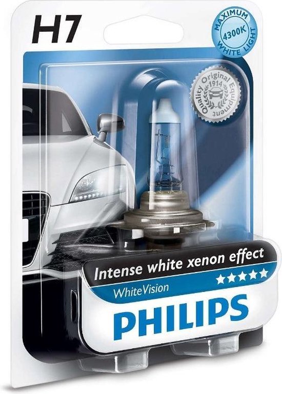 Ampoule automobile Philips White Vision H7 12 volts 55 watts, à l'unité