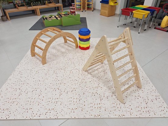 NilaFee™ - Tapis de jeu - Mousse - Bébé - Tapis d'éveil - Tapis de rampage - 180 x 120 x 1,5 cm - Tapis puzzle - Sac de rangement - Classic Sable
