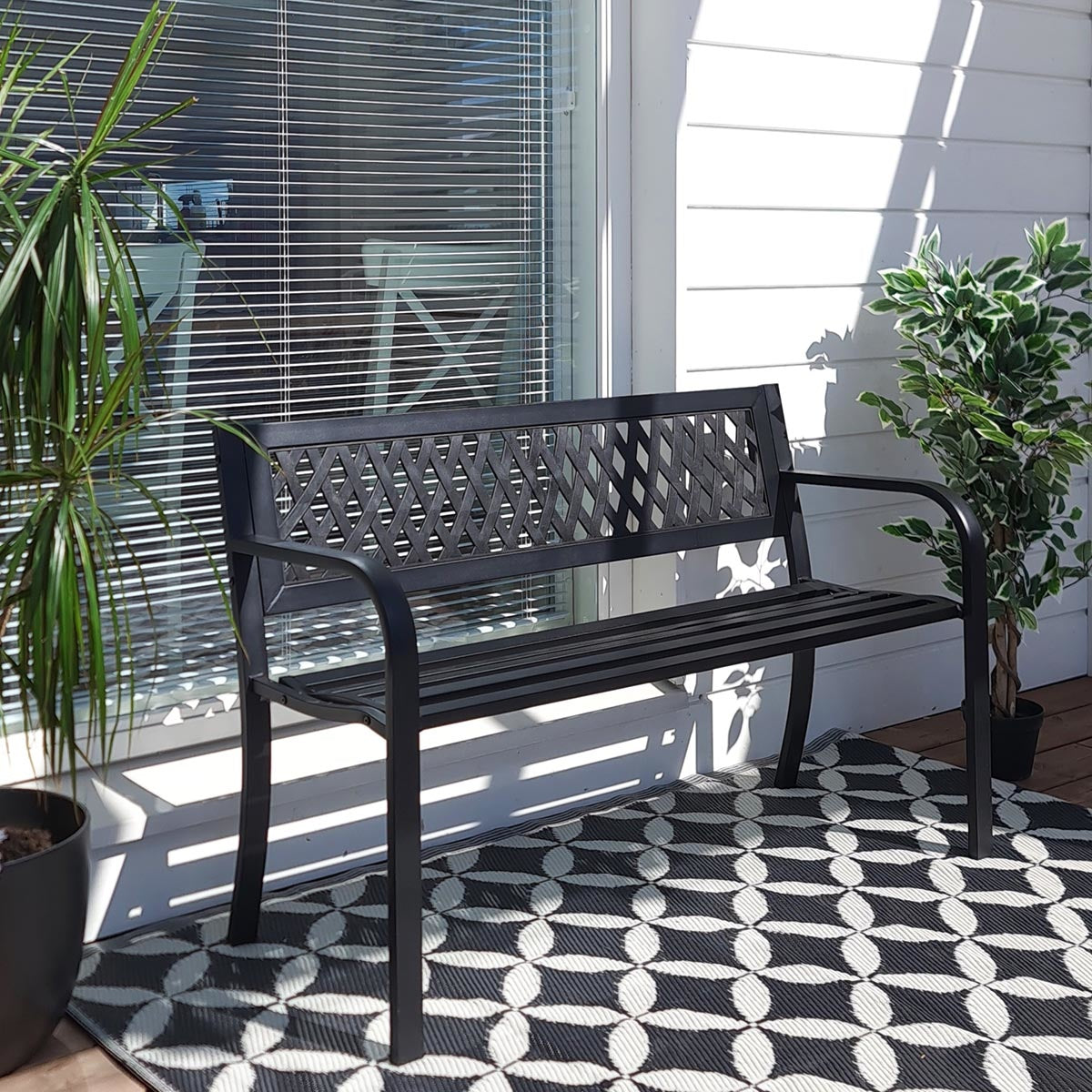 Banc de jardin - Relaxwonen - 119 X 50 X 75 cm - Noir