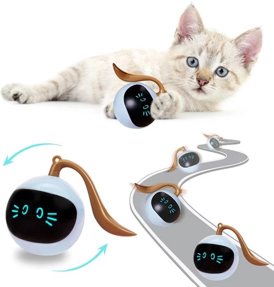 Otiume Balle interactive pour chat - Auto-roulante - Rechargeable par USB - Jouet