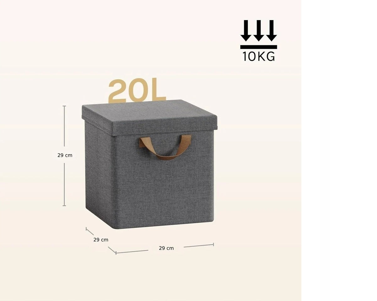 Lot de 3 boîtes de rangement WOLTU - 29 x 29 x 29 cm