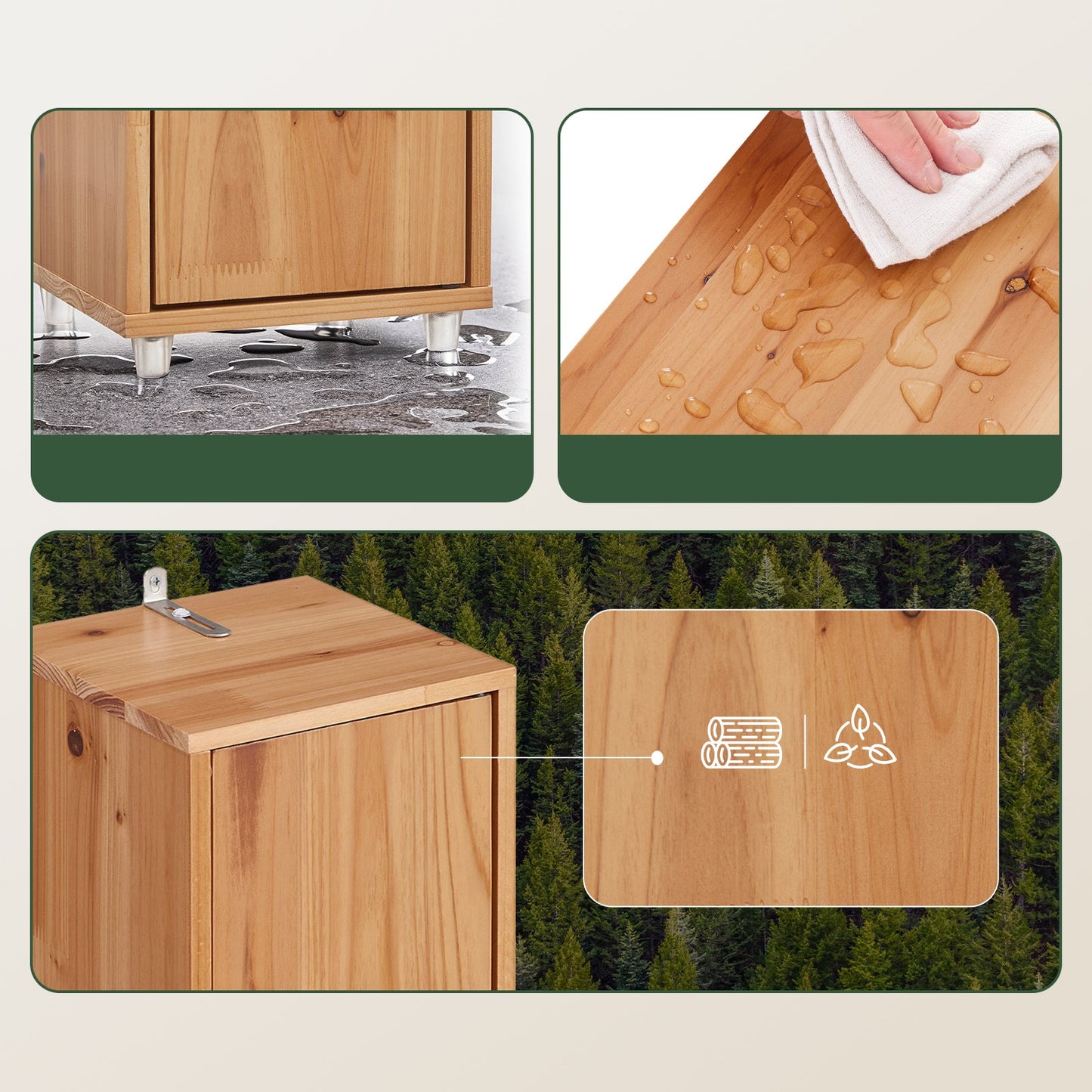SoBuy BZR34-II-SH Grand meuble de salle de bain étroit - couleur bois - 20 x 20 x 180 cm - autoportant, en bois massif résistant à l'eau, avec étagères et tiroirs réglables