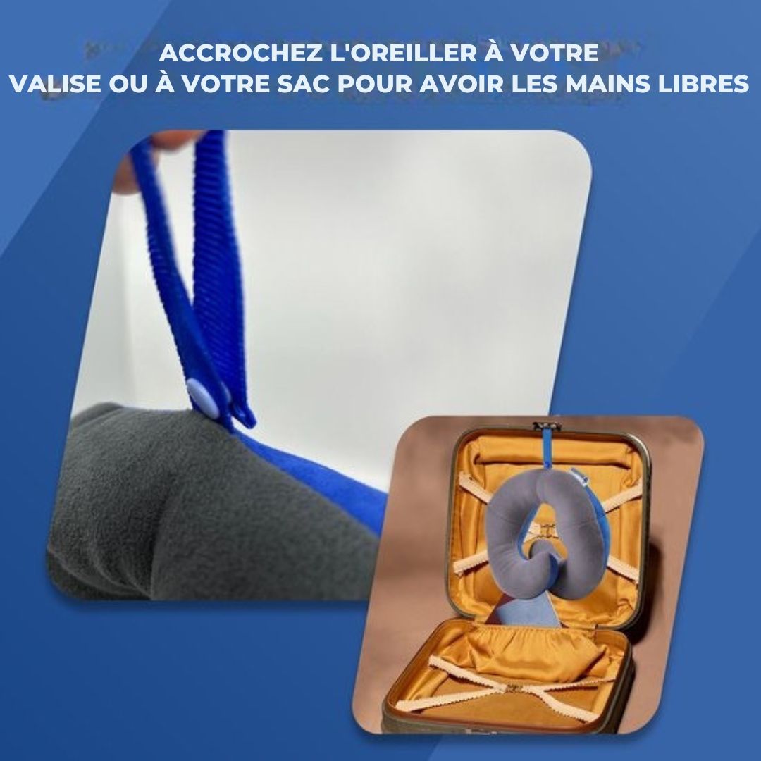 Oreiller de cou Roegaarden avion - voyage - Avec sac de transport - gris