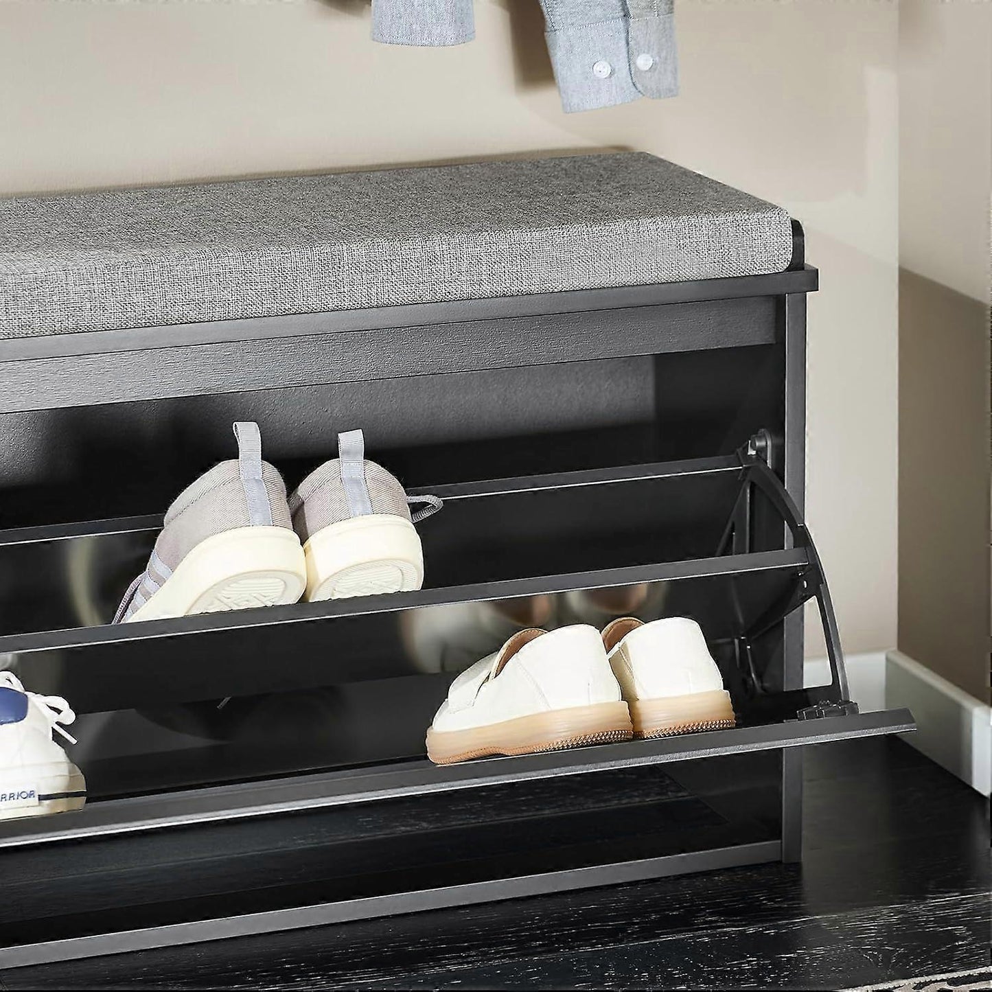 Meuble à chaussures - SoBuy - MDF - Max. 155kg - 80x26x45cm - Gris foncé