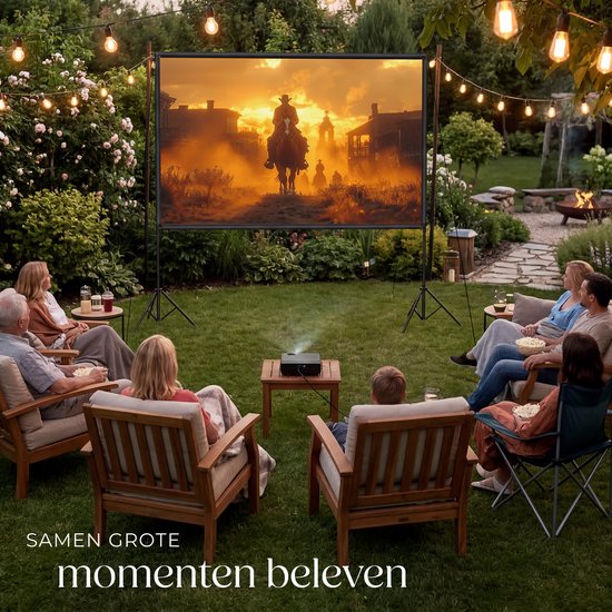 Écran de projection tectake® - 100 pouces (257 cm) - Écran de projection 16:9 avec double trépied - 4K HD - Enroulable - Extensible - Toile de projection - Écran de présentation - Home cinéma - Sac de transport inclus