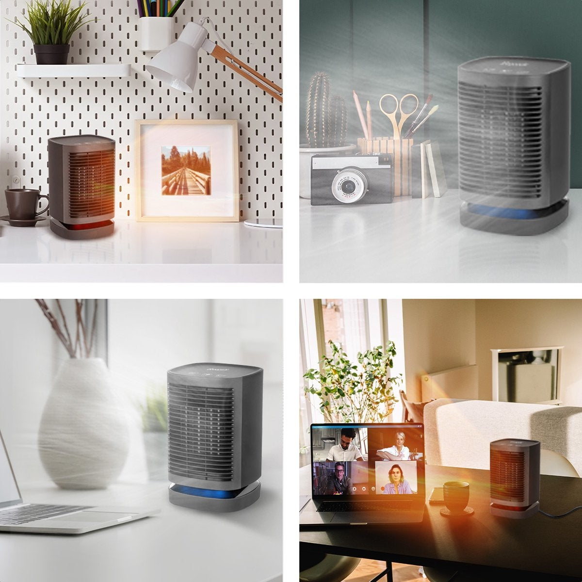 Chauffage à ventilation - Auronic - 3 niveaux - 950W - Indication LED - Rotatif - Noir