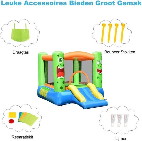 Coast Inflatable Bouncy Castle - Château gonflable - avec trampoline et toboggan - 270 x 203 x 173 cm - coloré