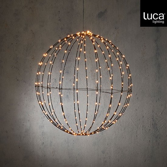 Luca Lighting Christmas Lights Ball with Warm White LED Lights - Ø50 cm - Noir