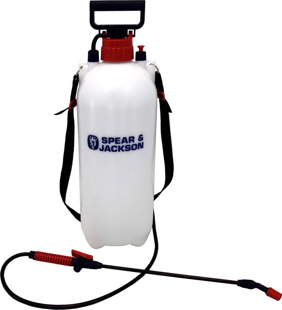 Spear & Jackson Pressure Sprayer 8 Liter - Pulvérisateur à pression - Désherbant - Pulvérisateur - Pulvérisateurs à pression - Pulvérisateur à pression résistant à l'acide - Pulvérisateur à pression acide - Garantie 1 an
