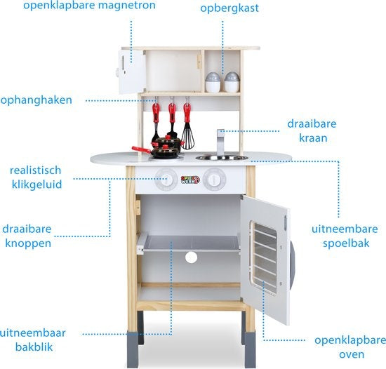Spielwerk Play Kitchen Happy Kitchen - 35 pièces - Réaliste