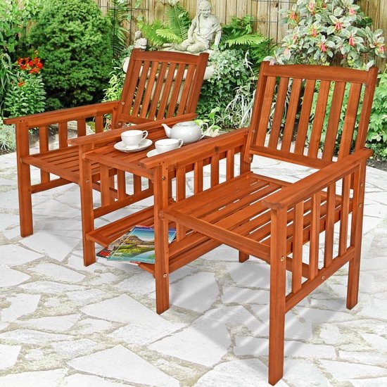 Banc de jardin Casaria 2 places - Bois d'acacia certifié FSC® - 164 cm