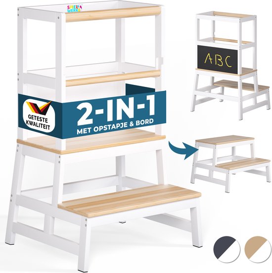 Tour d'apprentissage Spielwerk - à partir de 2 ans avec planche jusqu'à 100kg - Gris pin
