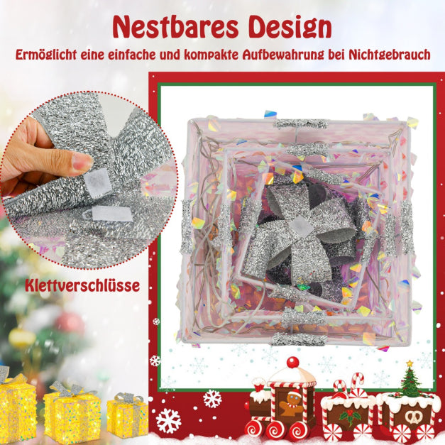 Boîtes de Noël illuminées Coast - PVC & Polyester - 5m Cordon - 25x25x25 cm