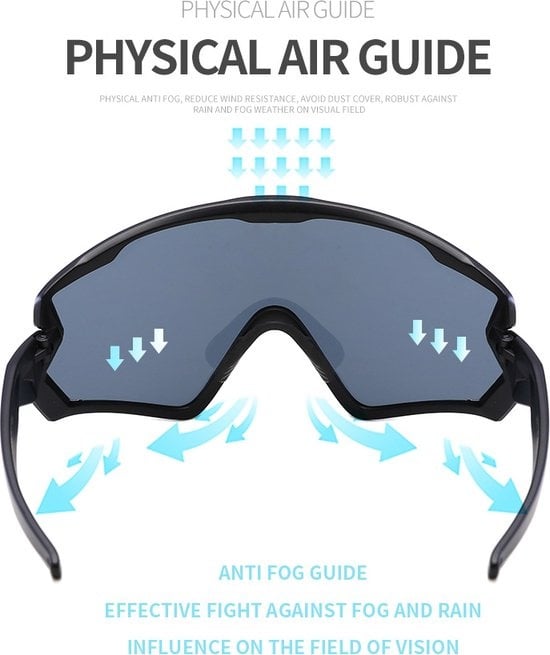 Garpex® Lunettes de cyclisme - Lunettes de sport - Lunettes de soleil polaroïd - Lunettes de soleil - Vélo de route - Vélo de montagne - Moto - Monture noire - Verre vert