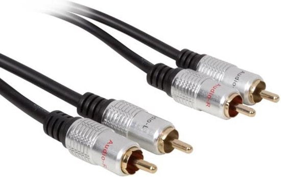 Câble audio Velleman RCA, 5 mètres, cuivre, noir