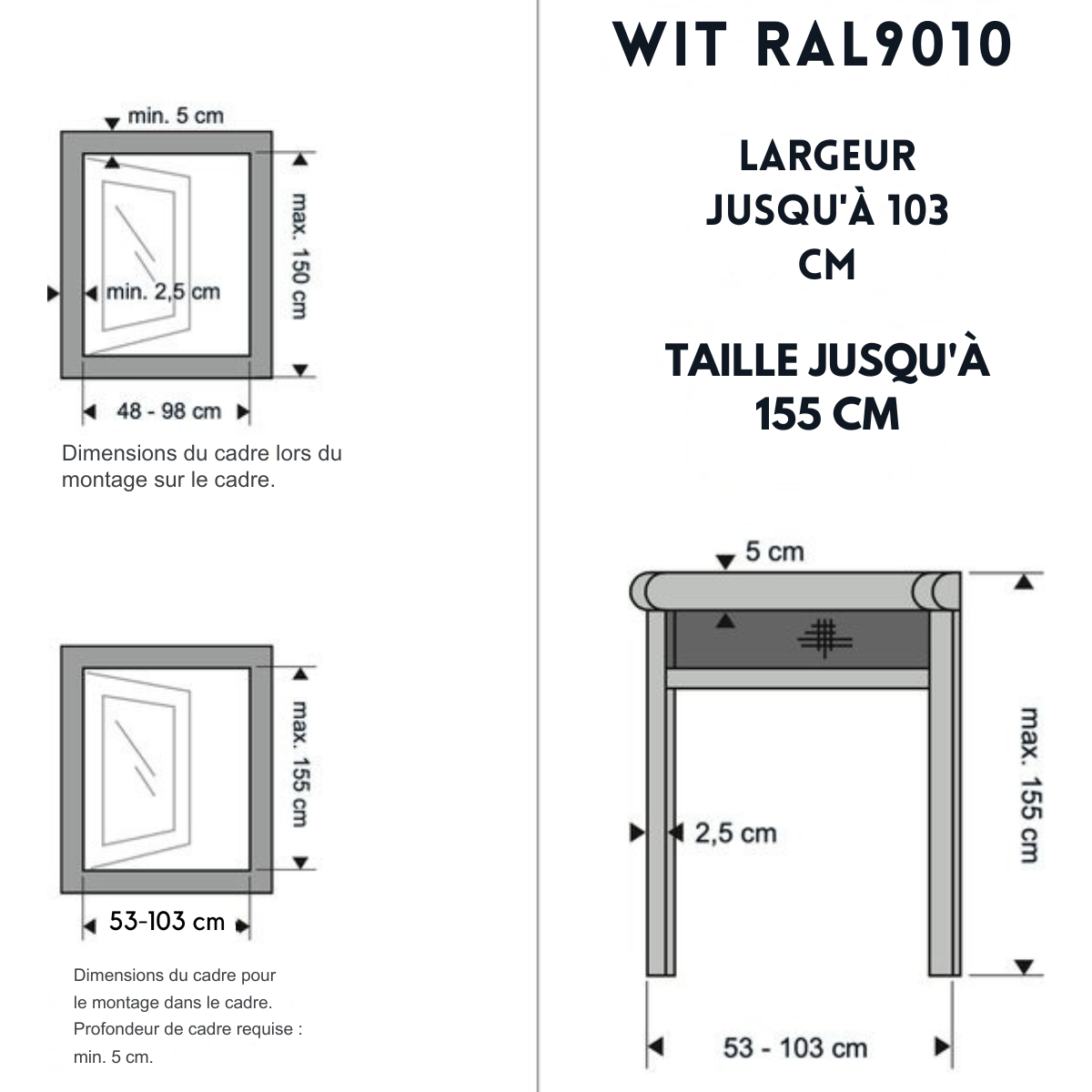 Bruynzeel rouleau moustiquaire fenêtre 103x155 blanc série S700