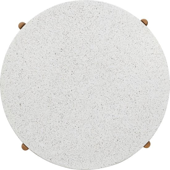 Table basse Naturel/Blanc - Bois d'acacia et pierre - 84,5x84,5x38,5 cm - Table basse Terracina - House Nordic