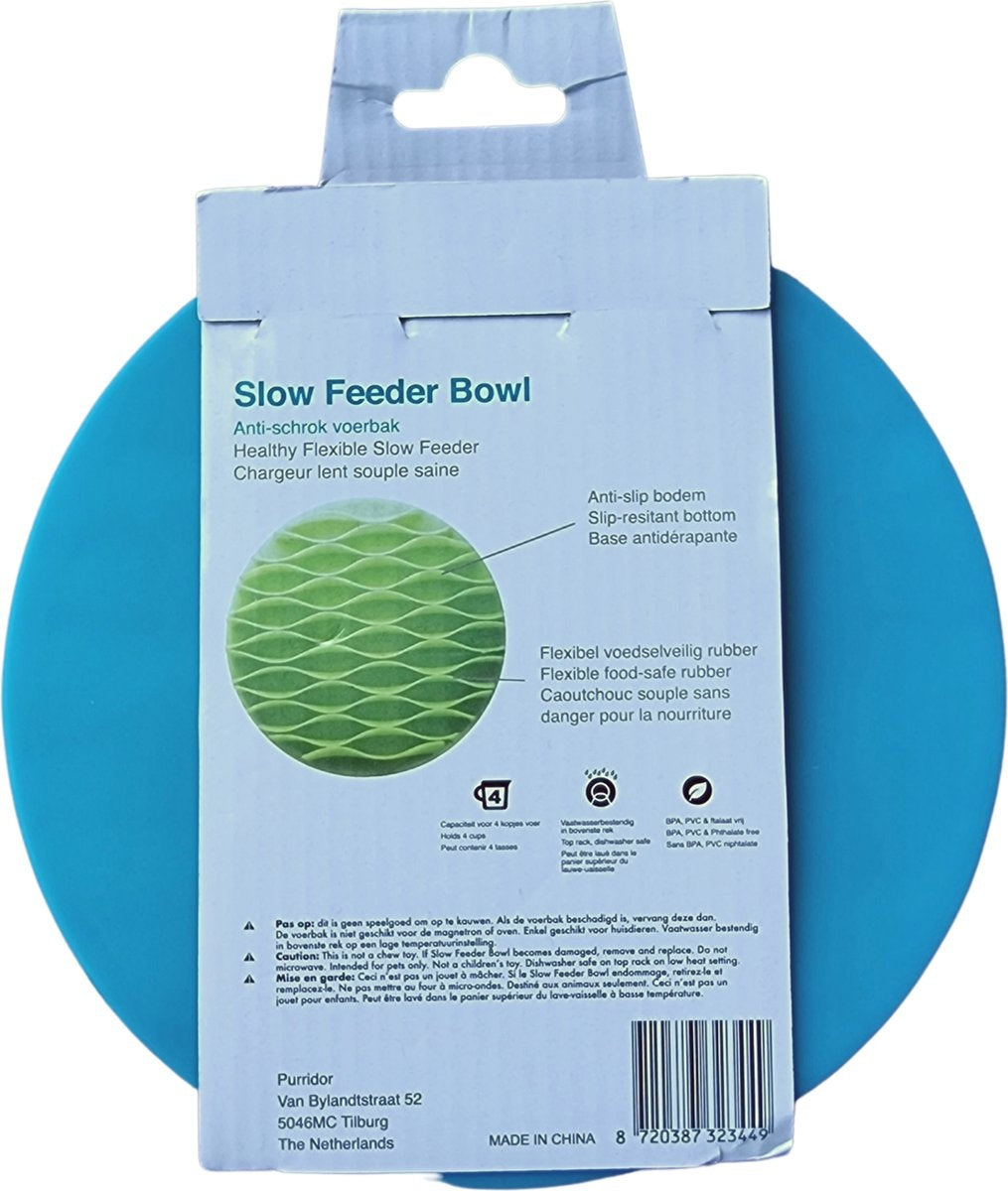 Bol anti-grignotage pour chat - Purridor - bol alimentaire pour chat - mangeoire lente - puzzle alimentaire - Sans BPA ni PVC - Lavable au lave-vaisselle - 19cm de diamètre