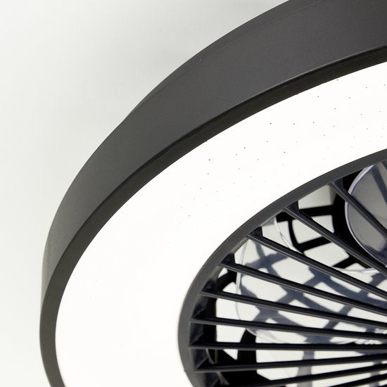 Brilliant Mazzaro - Ventilateur de plafond - LED 40W - 3000K-6500K - Dimmable - Noir