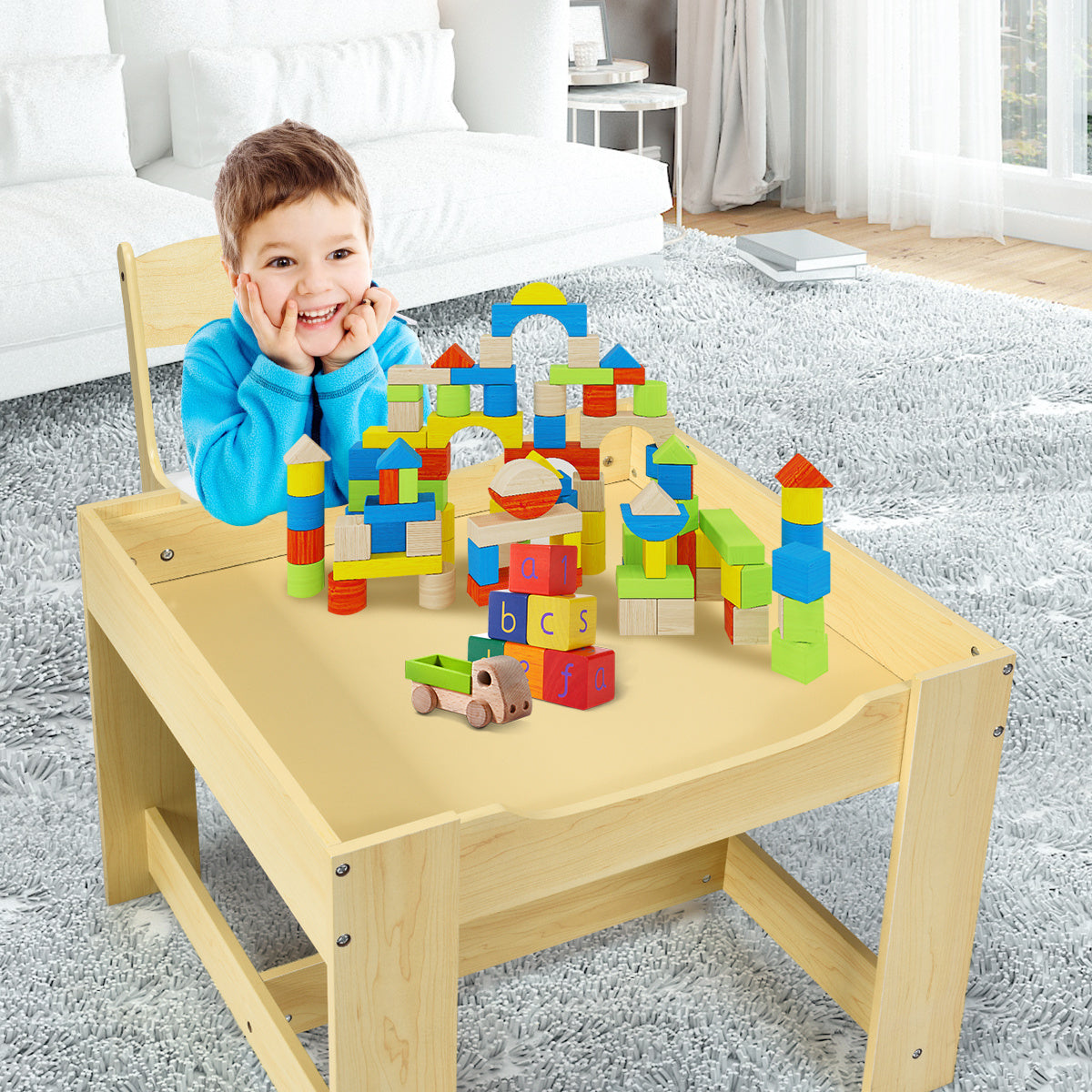 Table enfant Coast avec 2 chaises - Table 2 en 1 - 3 à 7 ans