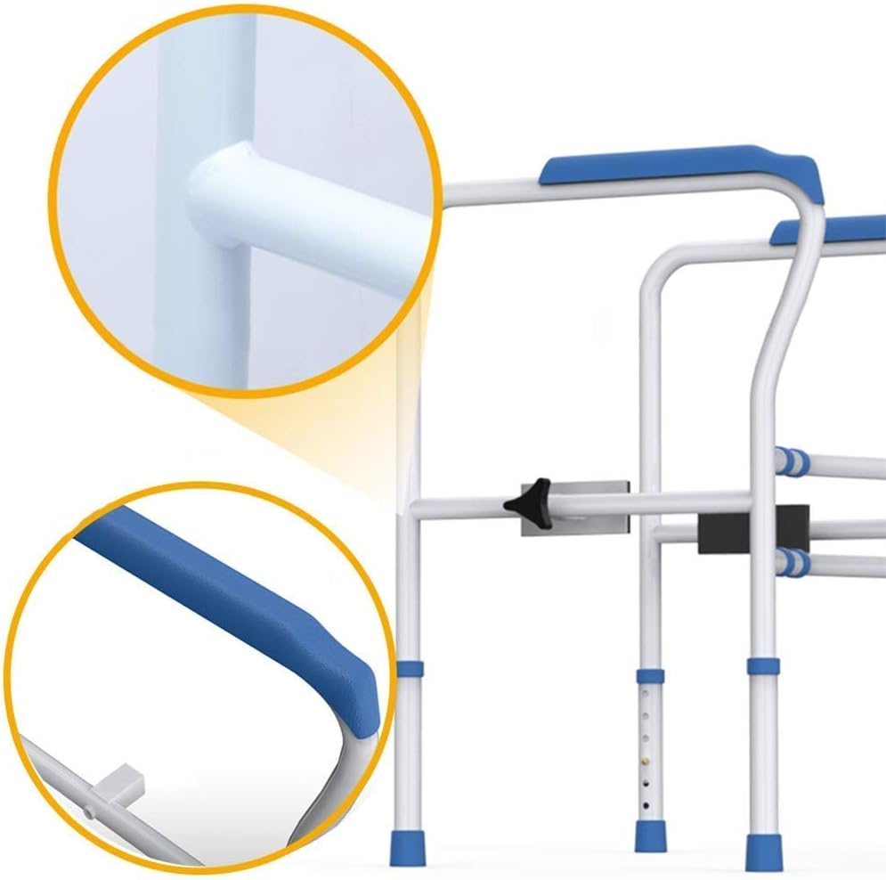 BODHIS Barre de WC - Réglable & Antidérapante - max 113 kg - 55.5 x 50.5 x 80.5 cm - Blanc