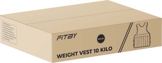 Fitby Gilet de musculation ajustable 10KG - Gilet de musculation - Gilets de musculation - Poids - Musculation et Crossfit - Cardio - Convient à partir de la taille L - Noir