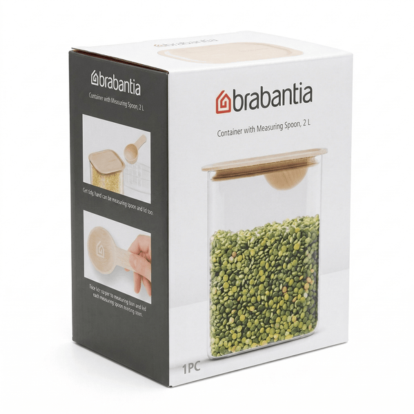 Boîte de conservation Brabantia avec cuillère doseuse 2 L - 18,3 x 15,4 x 10,6 cm
