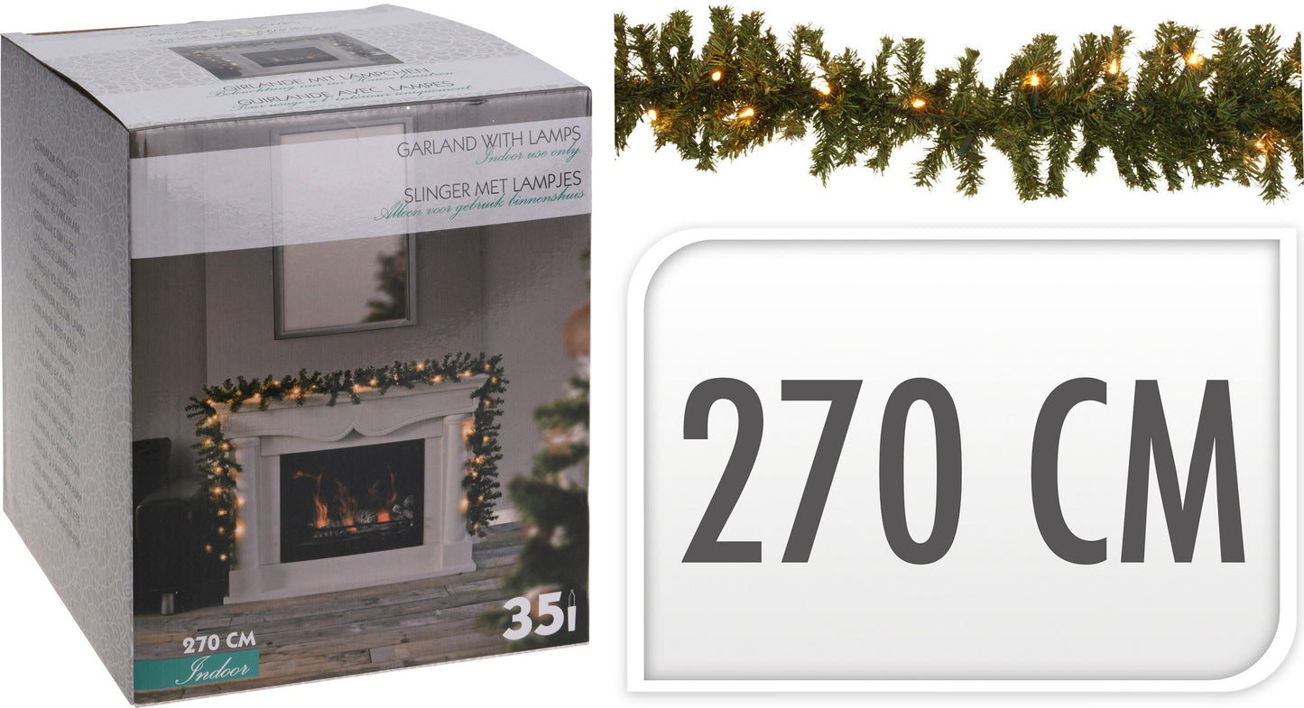 Guirlande 35LED 2,7 mètres - Programmateur INCL - Fonctionne à piles