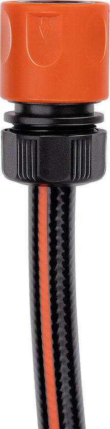 BLACK+DECKER - Lot de 4 raccords pour tuyau d'arrosage / 2x bouchon d'eau / Entretoise - Noir / Orange