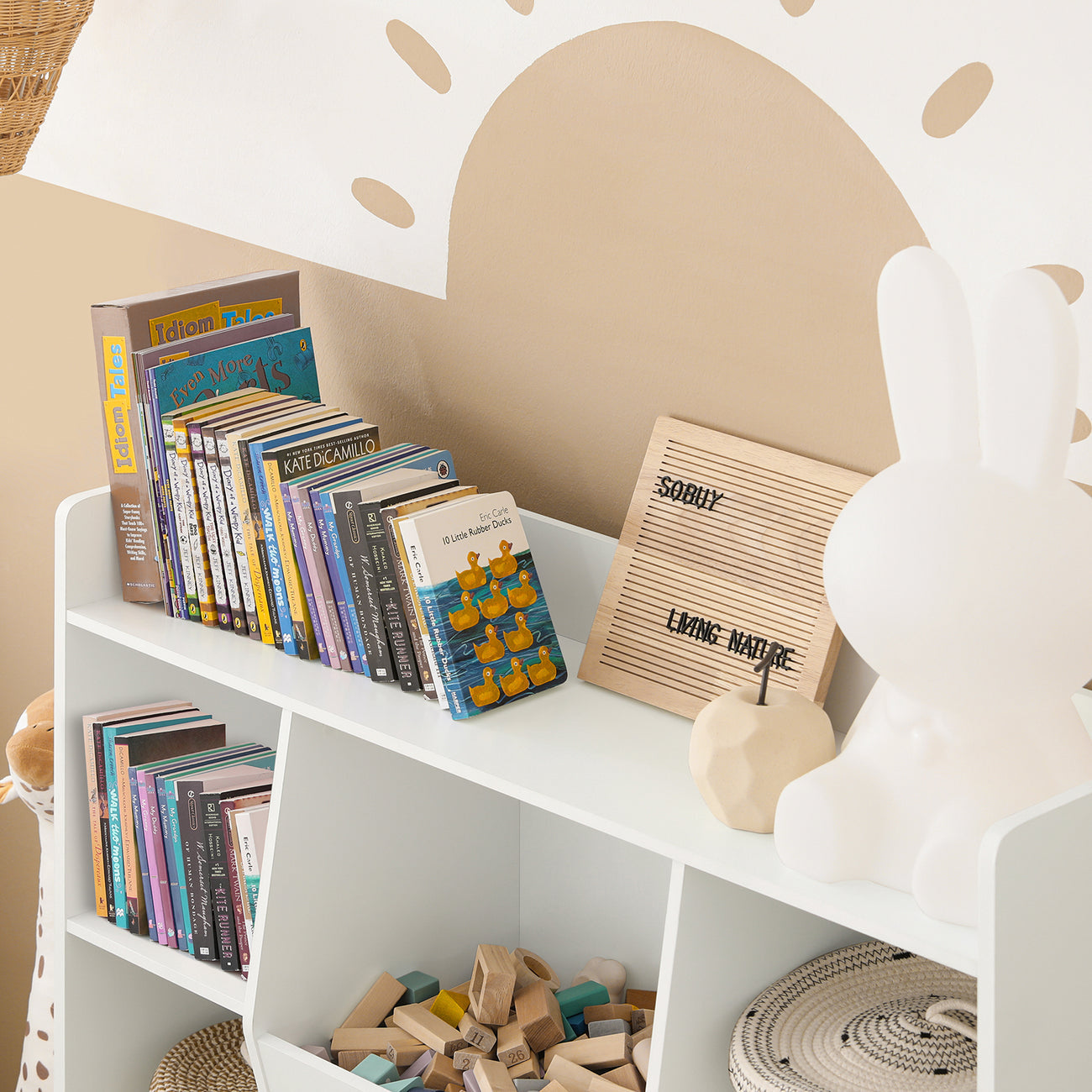 SoBuy KMB55-W Bibliothèque pour enfants - MDF - 106 x 30 x 104 cm - Blanc