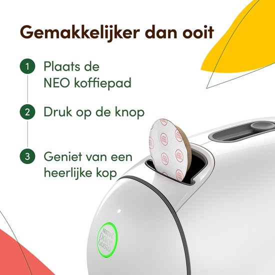 Krups NESCAFÉ Dolce Gusto NEO YY5677 - Machine à café Caffè - Blanche - Spécialement conçue pour les amateurs de café noir