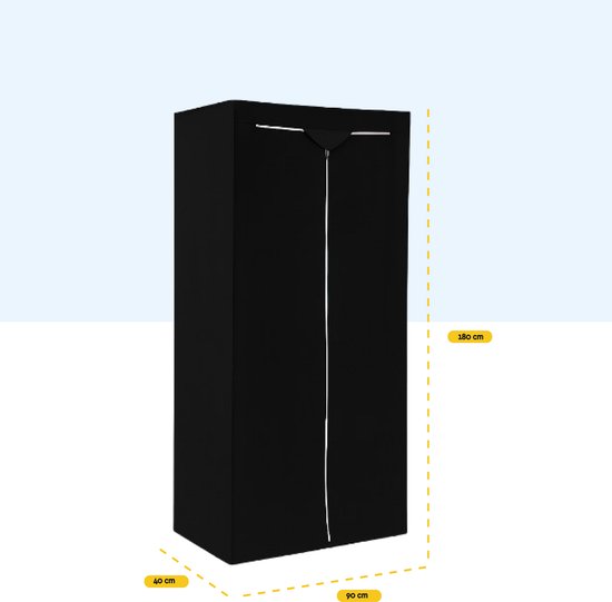 BRASQ Couvre-étagère noir - 180x90x40 cm