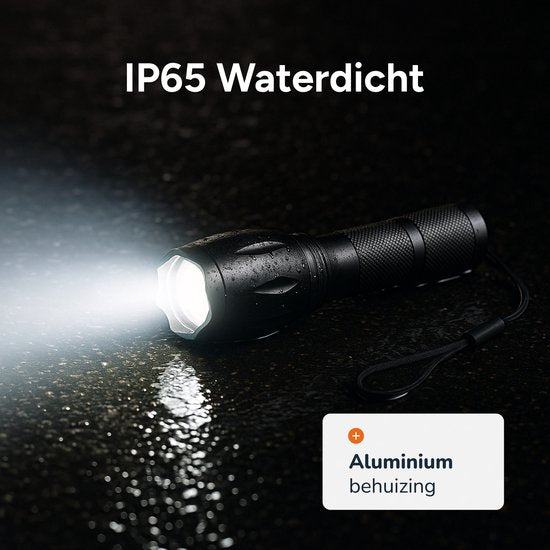 Torche LED rechargeable - 2 pièces - piles incluses - Pour enfants et adultes - Étanche - Mini torches militaires - Proskill