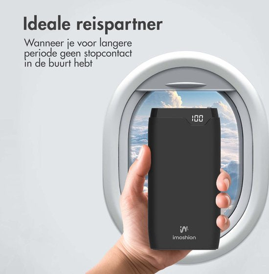 Batterie externe - imoshion® - 10000 mAh - Chargeur rapide 18W - Power Delivery - USB C & USB A - Convient à Apple iPhone et Samsung - Noir