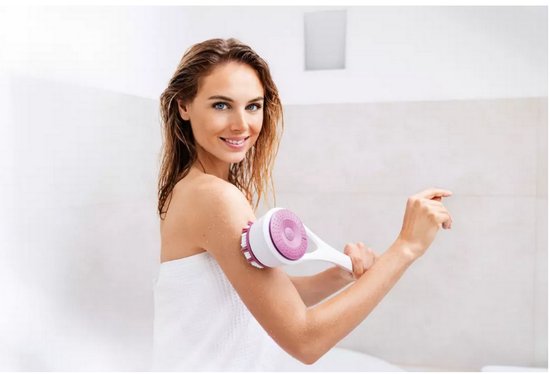Brosse de bain électrique Beurer FC 25 – Brosse pour le dos – Brosse pour le corps – Appareil de massage – Brosse pour la peau avec poignée – Brosse exfoliante – 2 vitesses – Blanche – Garantie de 3 ans