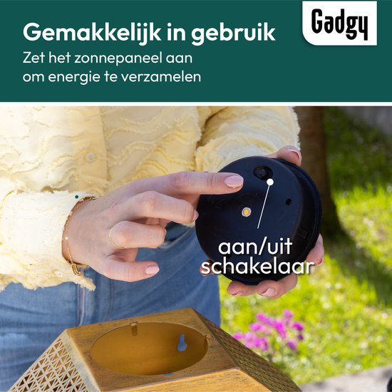 Gadgy Solar - Applique murale Gadgy Solar avec jardinière – Éclairage de jardin à énergie solaire – Lampe d'extérieur à LED – 30 x 30 cm – Jardinière noire