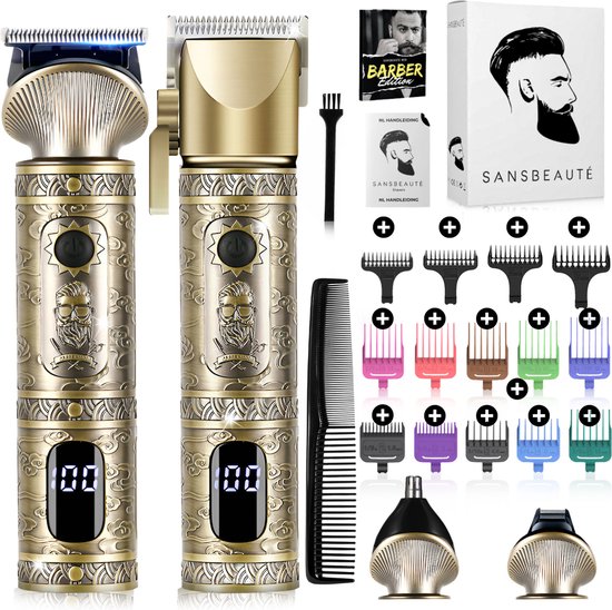 Tondeuse à cheveux professionnelle sans fil 4 en 1 - Tondeuse à cheveux pour hommes - Sansbeauté® TotalTrim - Cheveux Hair - Tondeuse à cheveux - Machine à cheveux pour coiffeurs - Tondeuse à cheveux - Barbe - Barber Hair Clipper - Barber Buddha Trimmer -