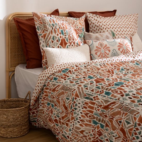 Coussins décoratifs Atmosphera pour salon Sophia - 30 x 50 cm - Blanc ivoire - polyester - avec fermeture éclair