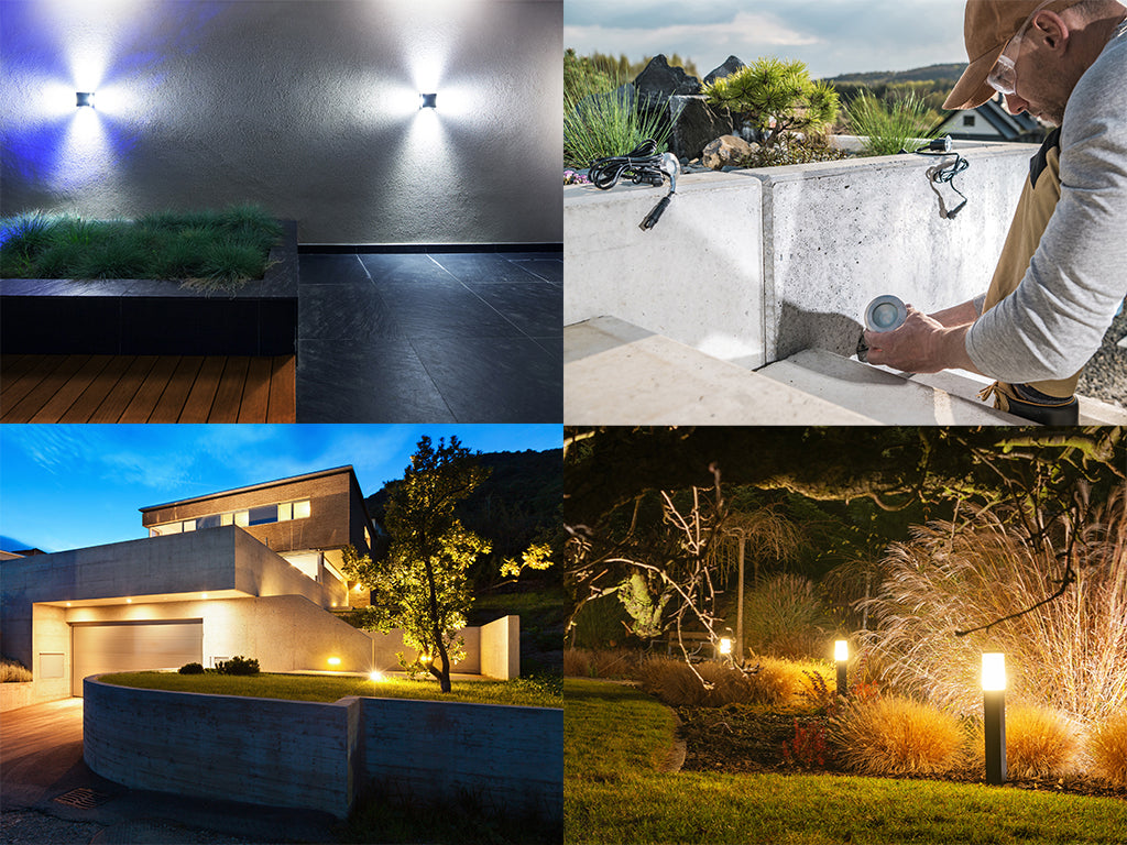 Garden Lights Atria Downlight - avec système Plug And Play 12 volts, boîtier résistant à l'eau Ip67 et câble d'un mètre - pour terrasses et patios - acier inoxydable gris - Zero Comma Five Watts